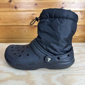 CROCS Black Puffy Lined Ankle Bootie Clog